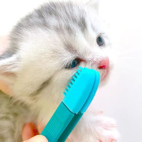 Escova Removedora de Manchas de Lágrima e Limpeza de Ouvidos para Pets | Para Cães e Gatos de Pequeno Porte | Limpa Suavemente, Reduz Manchas e Remove Sujeira dos Ouvidos | Design Ergonômico com Cerdas Delicadas