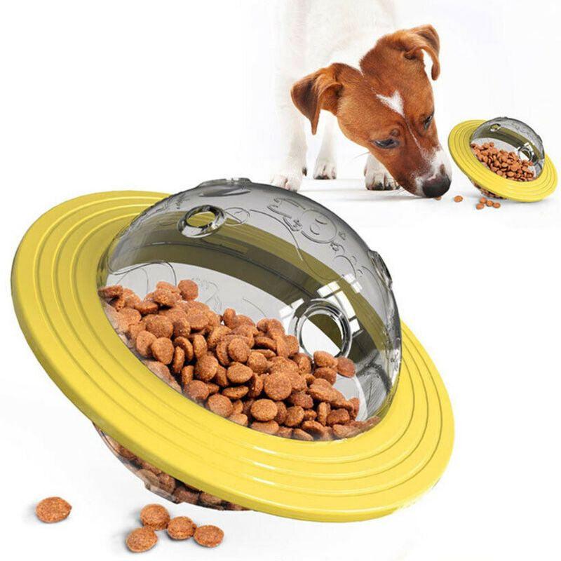 Comedouro Interativo Disco Voador para Pets - Brinquedo Alimentador para Cães e Gatos que Estimula a Caça e a Atividade Física com Design Divertido