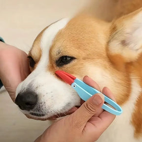 Escova Removedora de Manchas de Lágrima e Limpeza de Ouvidos para Pets | Para Cães e Gatos de Pequeno Porte | Limpa Suavemente, Reduz Manchas e Remove Sujeira dos Ouvidos | Design Ergonômico com Cerdas Delicadas