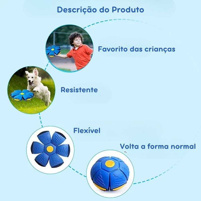 Bola UFO Voadora para Cães: Brinquedo Interativo para Estimular a Diversão e o Exercício, com Lançamento em Distância