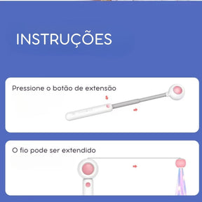 Varinha Interativa com Pena e Catnip para Gatos | Para Gatos de Todas as Idades | Estimula a Atividade Física e a Diversão Autônoma | Design com Movimento por Gravidade e Sino Atrativo