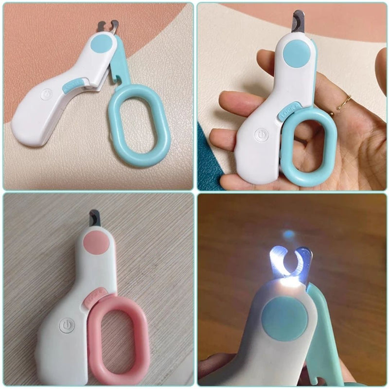 Cortador de Unha com LED para Pets - Ferramenta de Cuidado para Cães e Gatos que Facilita o Corte Seguro das Unhas e Oferece Iluminação para Visibilidade