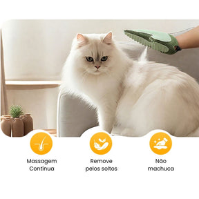 Luva Spray 4 em 1 para Gatos e Cães – Remove Pelos, Limpa, Massageia e Hidrata com Vapor