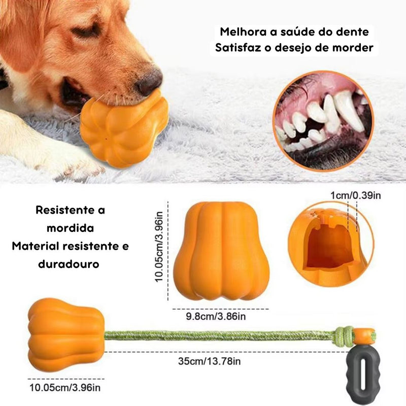 Brinquedo Interativo de Abóbora para Cães - Acessório Divertido para Entretenimento e Estímulo Mental