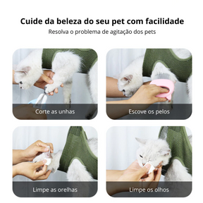 Rede de Contenção para Gatos e Cachorros – Ideal para Corte de Unhas, Banho e Tosa, com Proteção Anti-Arranhões e Mordidas
