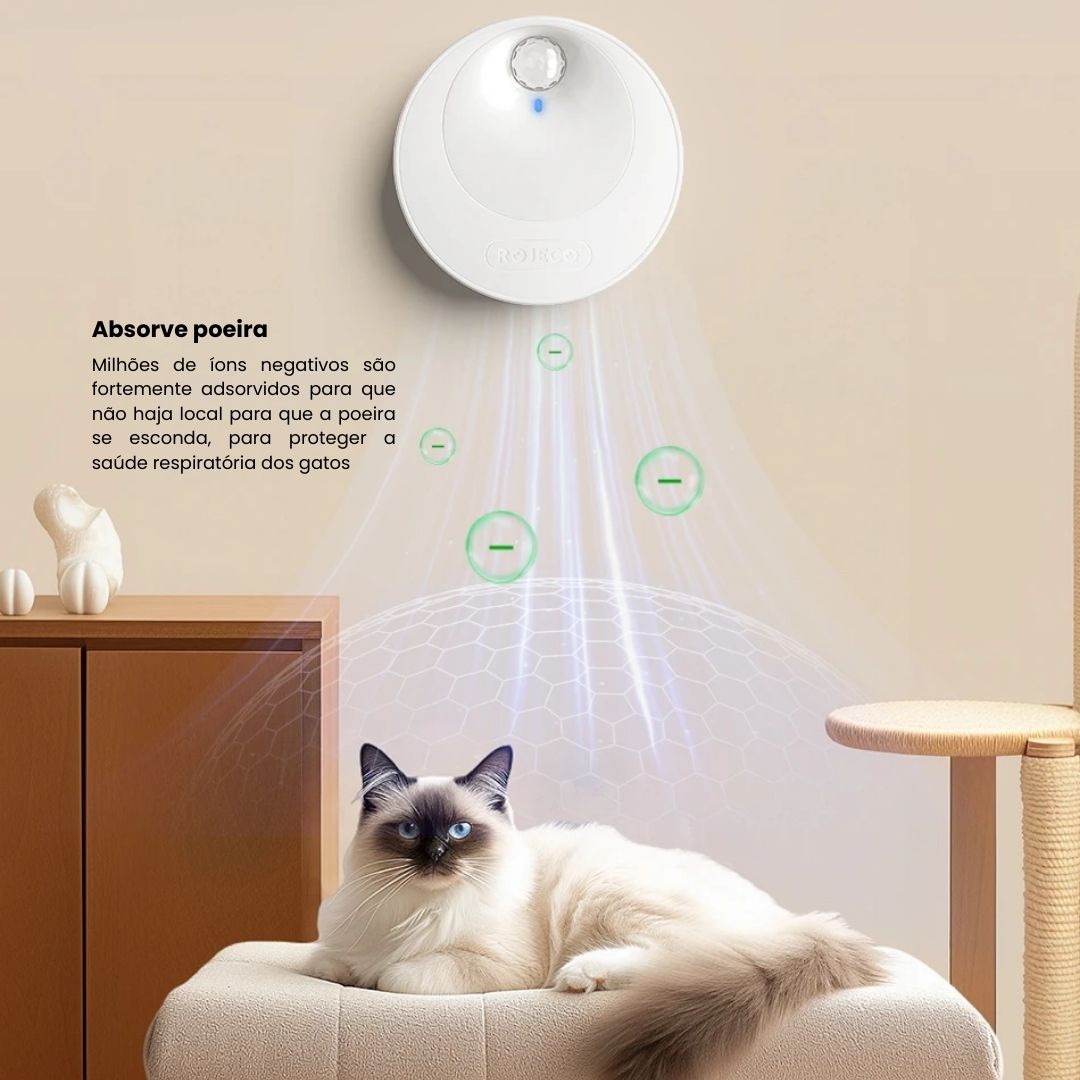 Purificador Inteligente de Odor para Caixa de Areia de Gatos | Elimina Cheiro Forte em Minutos