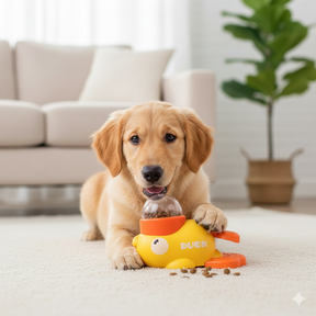 Alimentador Interativo Pato para Cães – Saúde e Diversão velú pet