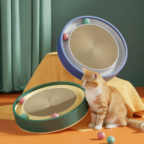 Arranhador Redondo com Cama e Bola para Gatos – Estímulo Natural e Design Durável
