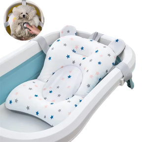 Boia de Banho Almofadada para Pets | Para Cães e Gatos de Pequeno Porte | Garante Conforto e Segurança Durante o Banho | Design Ergonômico com Estampa de Estrelas