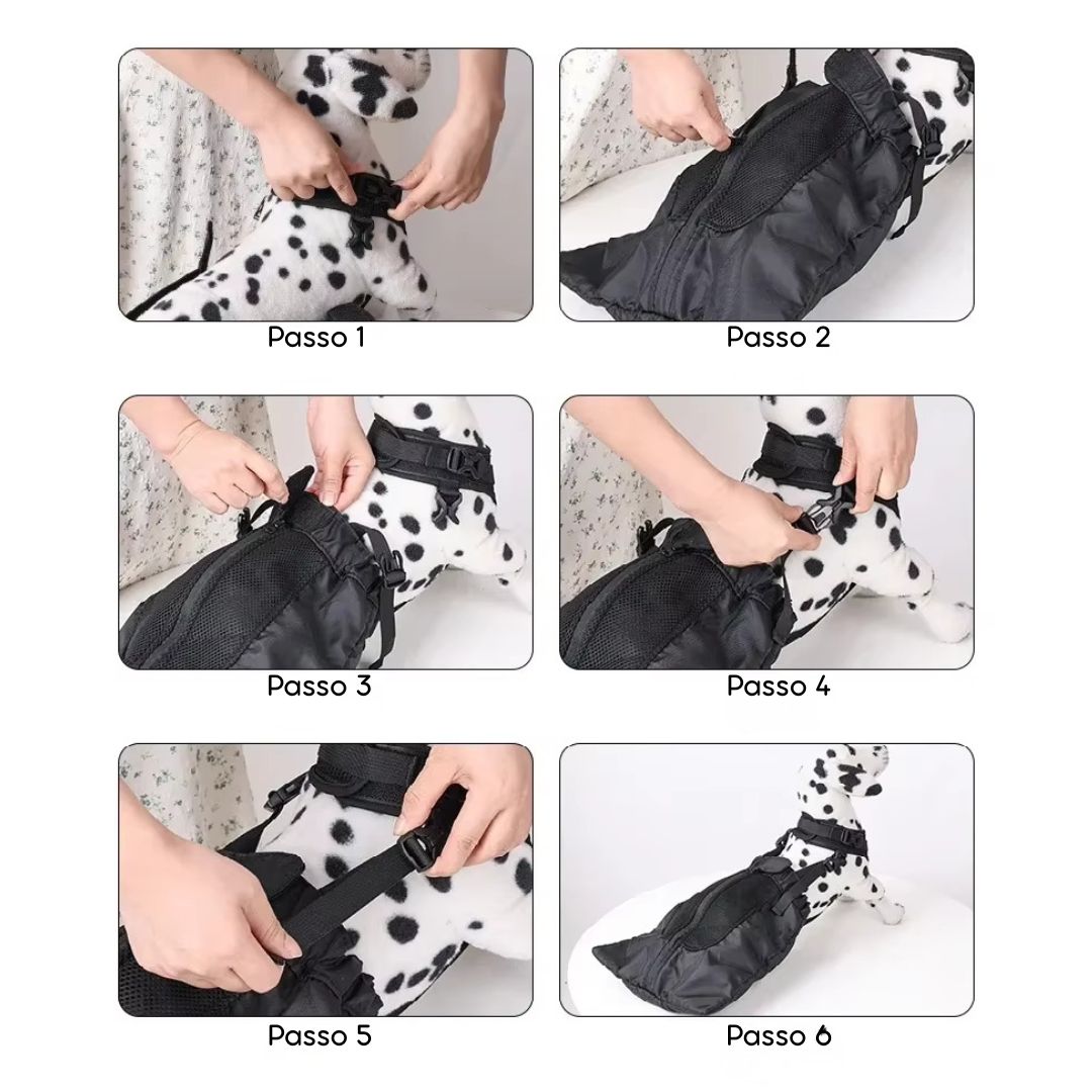 Bolsa de Proteção e Apoio para Cães com Paralisia ou Mobilidade Reduzida