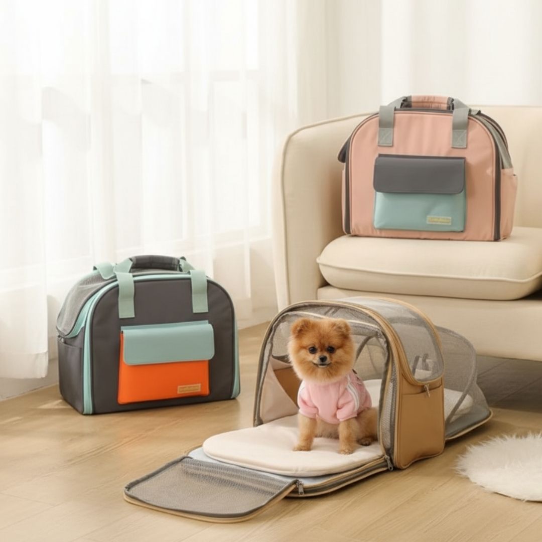 Bolsa de Transporte Expansível para Pets – Conforto e Ventilação Premium