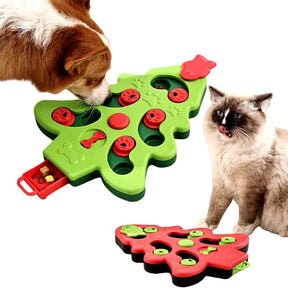 Brinquedo Comedouro Interativo de Natal para Cães e Gatos – Estímulo Mental com Petiscos e Ração