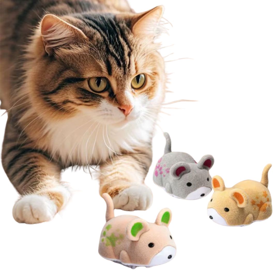 Brinquedo Eletrônico para Gatos | Ideal para Gatinhos Ativos | Estimula o Instinto de Caça e o Exercício Diário | Ratinho Automático com Movimento Vibratório