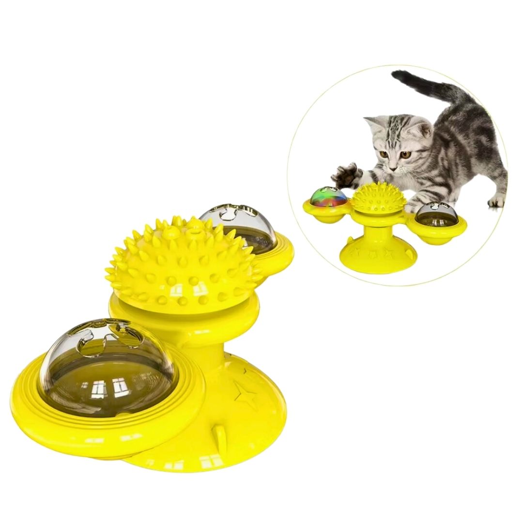 Brinquedo Giratório com Luzes para Gatos | Estimula a Curiosidade e Exercício | Promove Diversão e Alívio de Estresse | Base Fixa com Esferas Luminosas