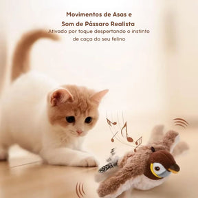 Brinquedo Interativo Pardal Dançando para Gatos – Movimentos Realistas com Catnip e Som de Pássaro