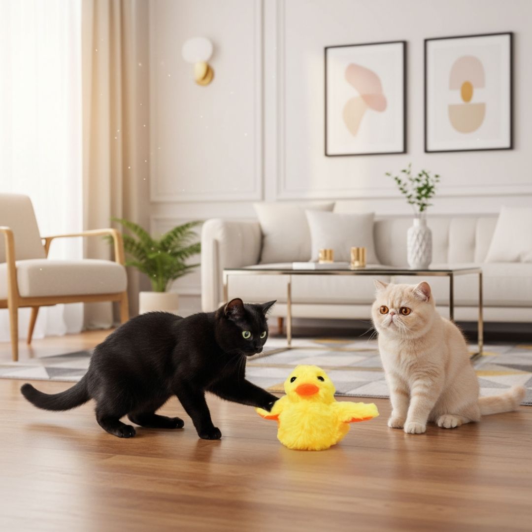 Brinquedo Interativo Pato Pula-Pula – Diversão e Estímulo Para o Seu Gato!