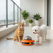 Brinquedo Interativo com Petiscos – Alimentador Automático para Pets Ansiosos