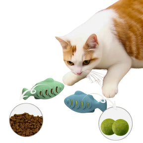 Brinquedo Interativo de Peixe Dispensador de Petisco para Gatos | Para Gatos de Todas as Idades | Estimula a Alimentação Lenta e o Enriquecimento Ambiental | Design Divertido com Compartimento para Catnip