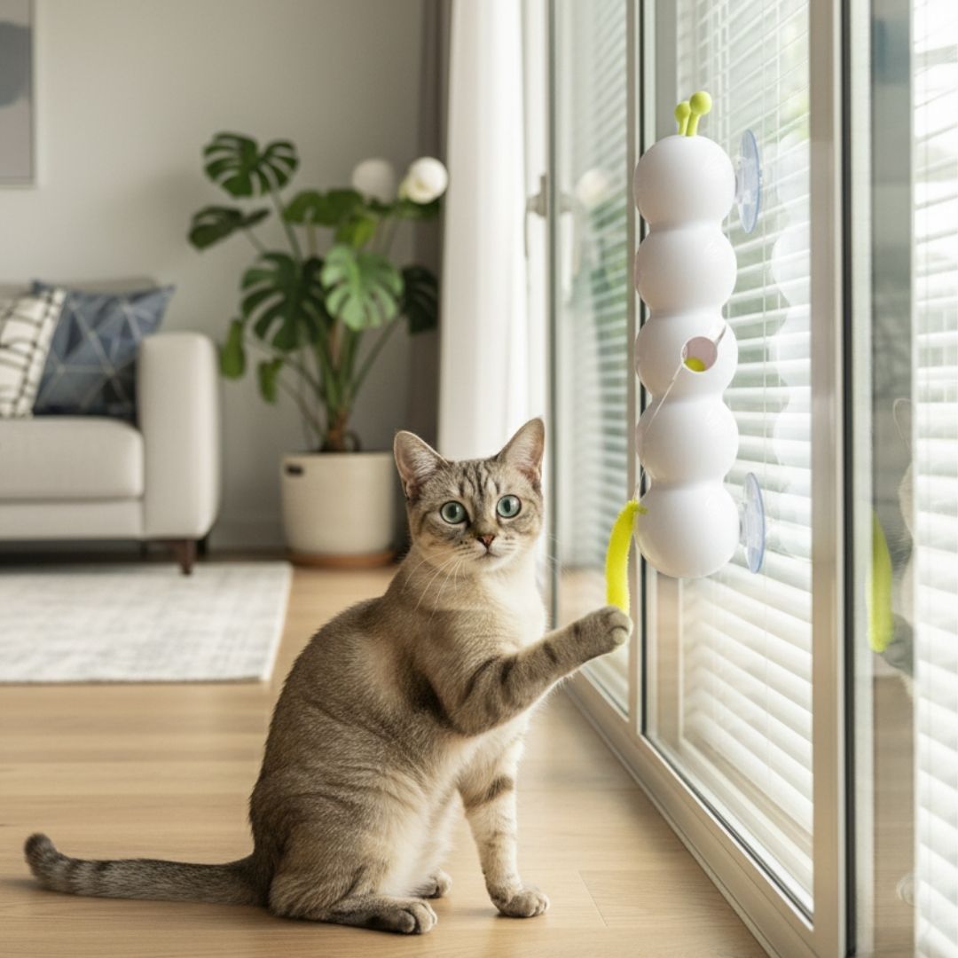 Brinquedo Lagarta Interativa USB para Gatos