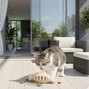 Brinquedo de Peixe Dispensador de Petisco para Gatos – Estímulo e Alimentação Lenta