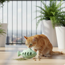 Brinquedo de Peixe Dispensador de Petisco para Gatos – Estímulo e Alimentação Lenta
