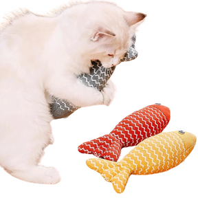 Brinquedo de Peixe com Catnip para Gatos - Ideal para Relaxar e Reduzir o Estresse com Enchimento Atrativo e Interativo- VELÚ PET