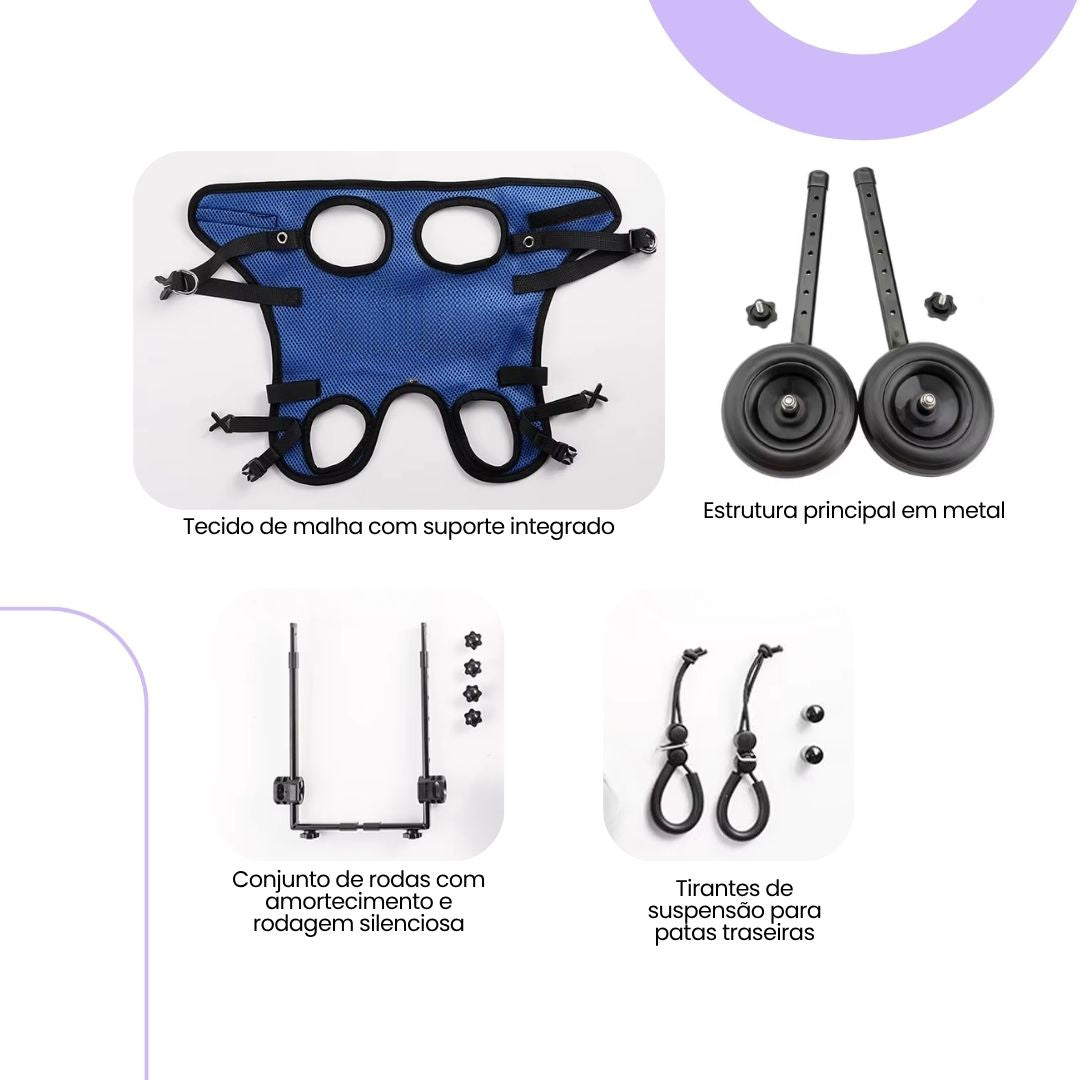 Cadeira de Rodas para Pernas Traseiras para Pets