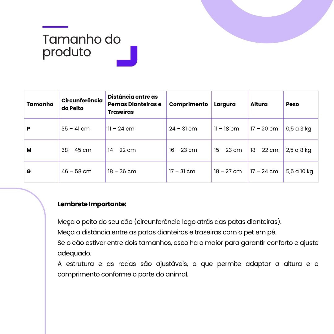 Cadeira de Rodas para Pernas Traseiras para Pets