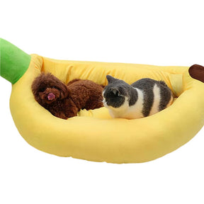 Cama Divertida em Formato de Banana para Cães e Gatos – Abrigo Aconchegante com Tecido Macio