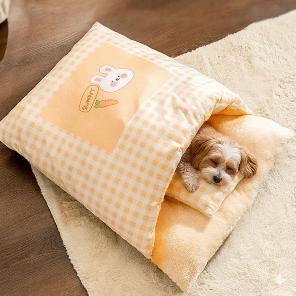 Cama para Pets – Gatos e Cachorros | Design de Coelho, Conforto Garantido