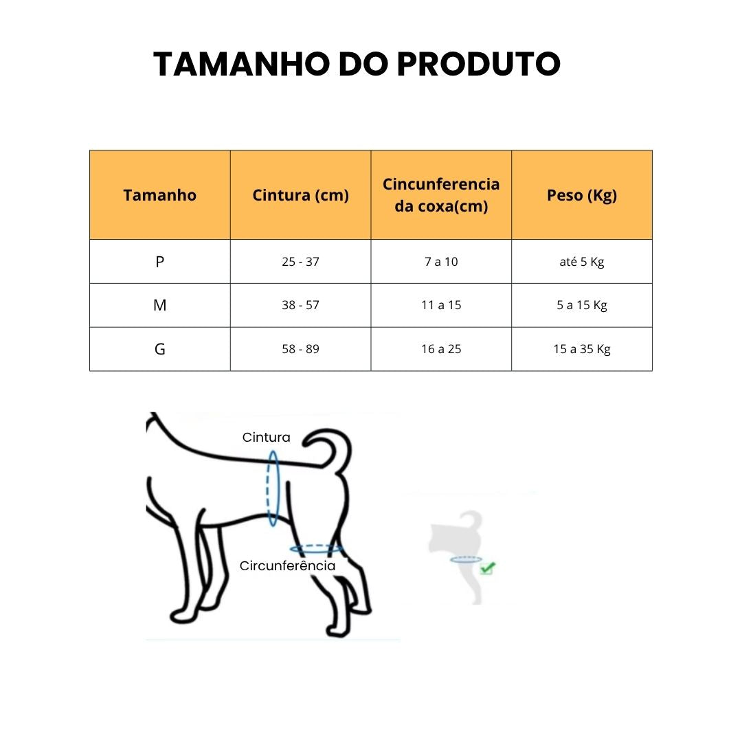 Cinta de Suporte para Quadril e Patas Traseiras