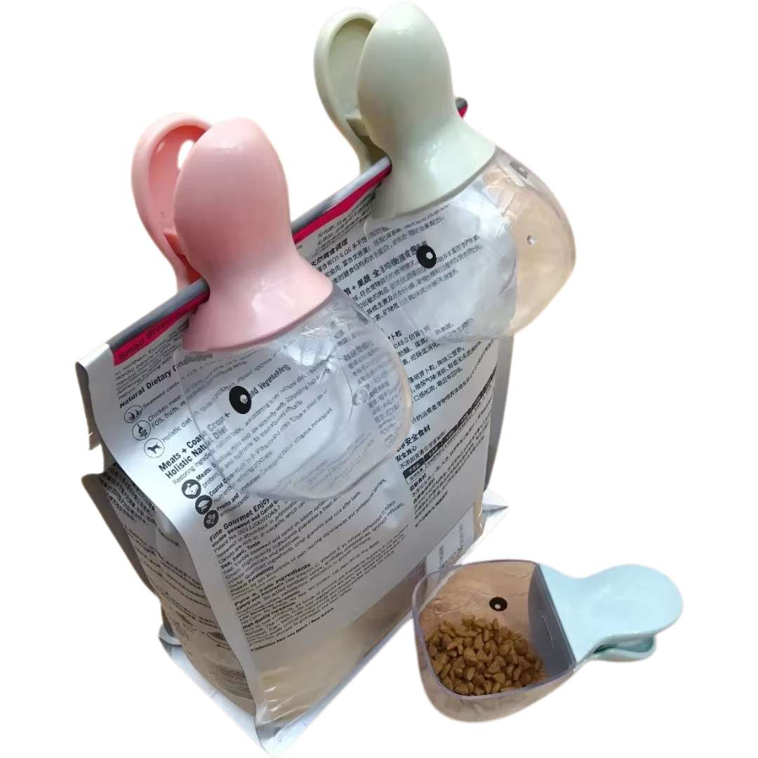 Clip Colher de Ração para Pets - Acessório Prático para Medir e Servir Alimentos com Precisão