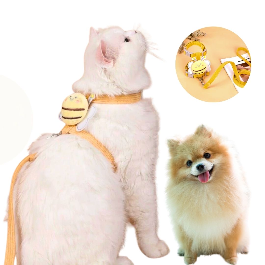 Coleira Abelha Pet Premium Ajustável para Cães e Gatos – Segurança e Conforto com Náilon Durável