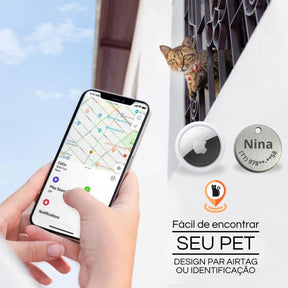Coleira com Suporte para Tag Rastreadora
