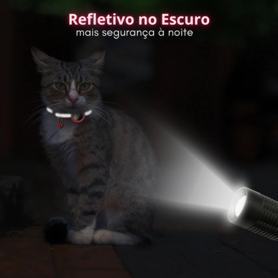 Coleira com Suporte para Tag Rastreadora