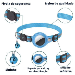 Coleira com Suporte para Tag Rastreadora
