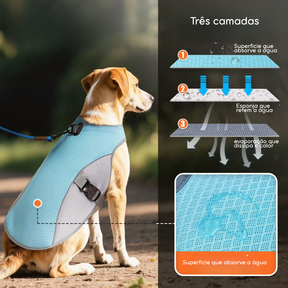 Colete Refrescante para Cachorro com Peitoral Ajustável
