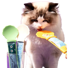 Colher Espremedora de Sachê para Gatos | Utensílio Prático para Donos de Gatos que Facilita o Aproveitamento Total dos Alimentos em Sachê