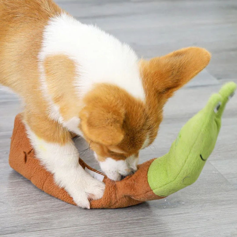 Brinquedo Interativo Esconde-Petisco em Formato de Caracol para Cães – Estimula o Instinto de Caça