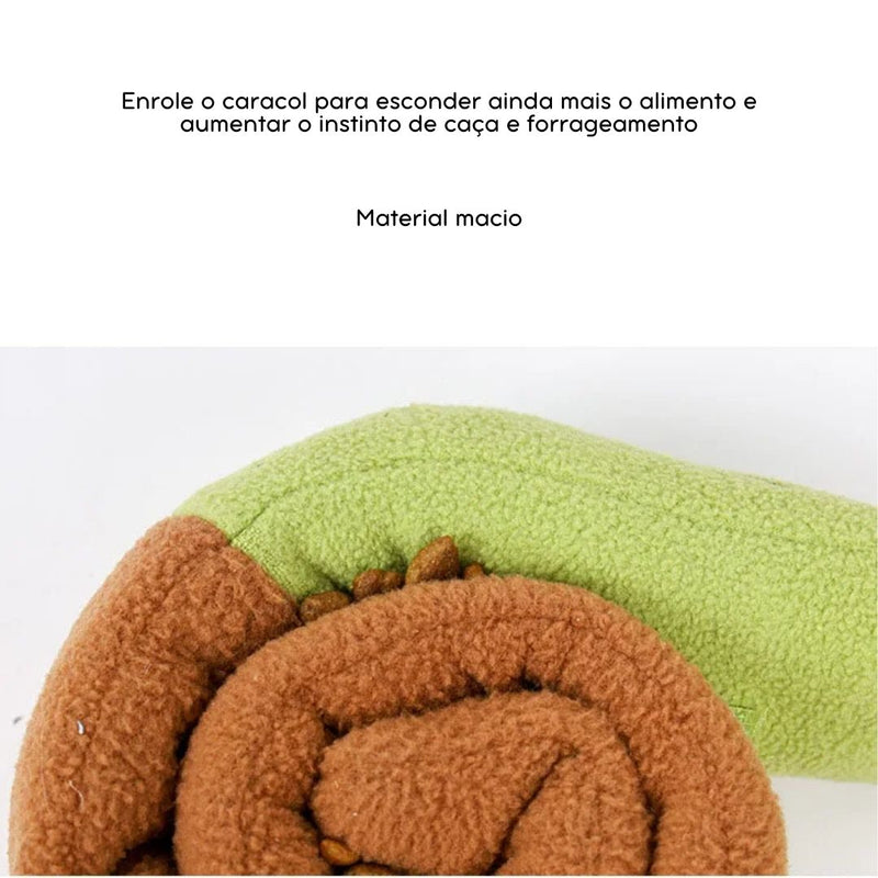 Brinquedo Interativo Esconde-Petisco em Formato de Caracol para Cães – Estimula o Instinto de Caça