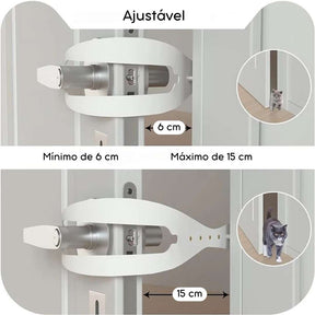 Trava Ajustável para Portas: Segurança e Conforto para Pets, Sistema de Ajuste Fácil e Prático