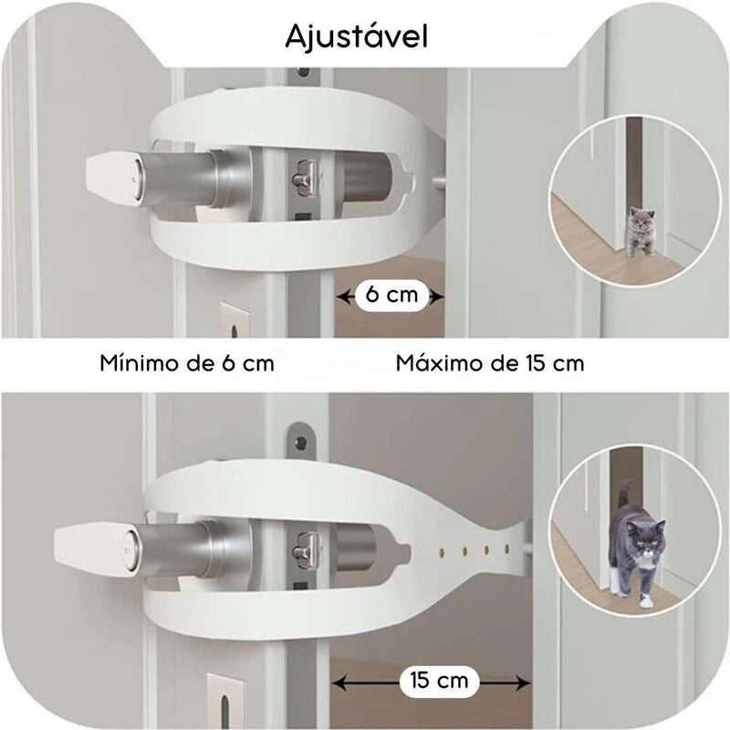 Trava Ajustável para Portas: Segurança e Conforto para Pets, Sistema de Ajuste Fácil e Prático