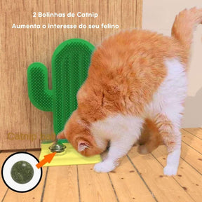 Massageador de Canto Cacto Felino com Catnip: O Brinquedo Perfeito para Gatos que Promove Relaxamento e Diversão