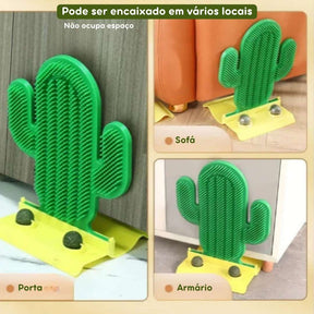 Massageador de Canto Cacto Felino com Catnip: O Brinquedo Perfeito para Gatos que Promove Relaxamento e Diversão