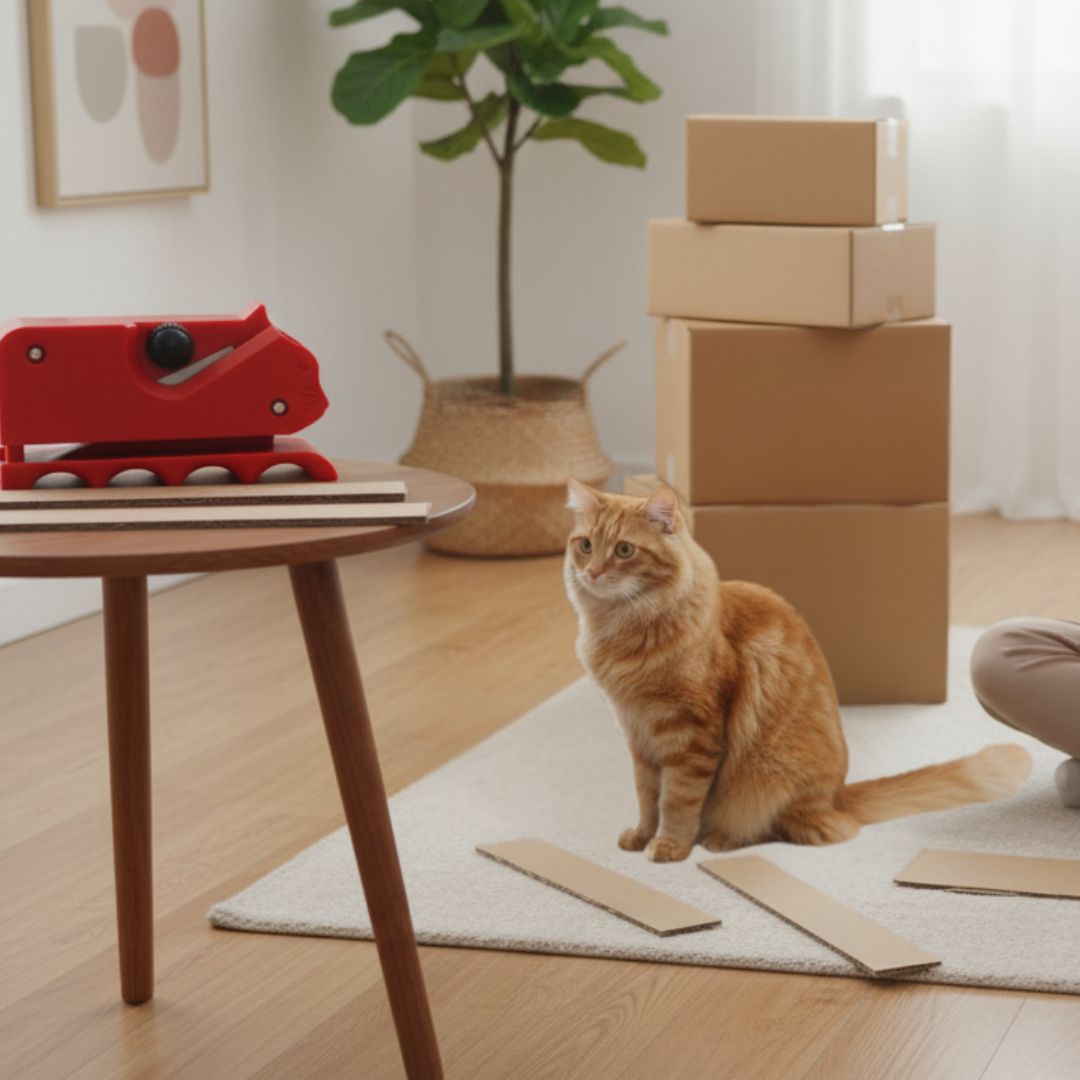 Cortador de Papelão para Gatos – Ideal para Arranhadores DIY, Sustentável e Fácil de Usar