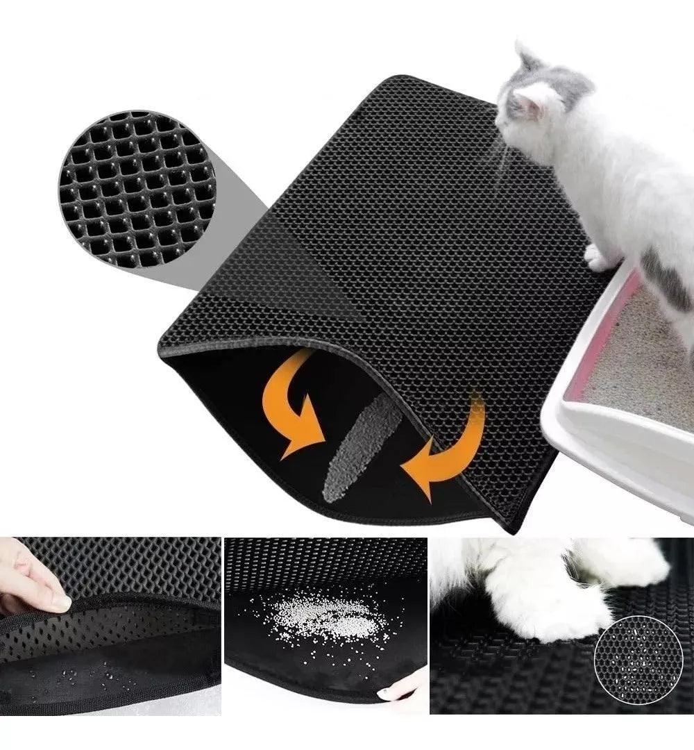 Tapete Higiênico Coletor de Areia para Gatos – Para Donos de Gatos que Buscam Limpeza e Conforto, com Camada Dupla Antivazamento
