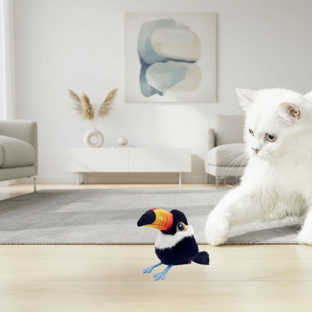 Pelúcia Interativa de Tucano e Coruja – O Brinquedo Que Vai Deixar Seu Pet Fascinado