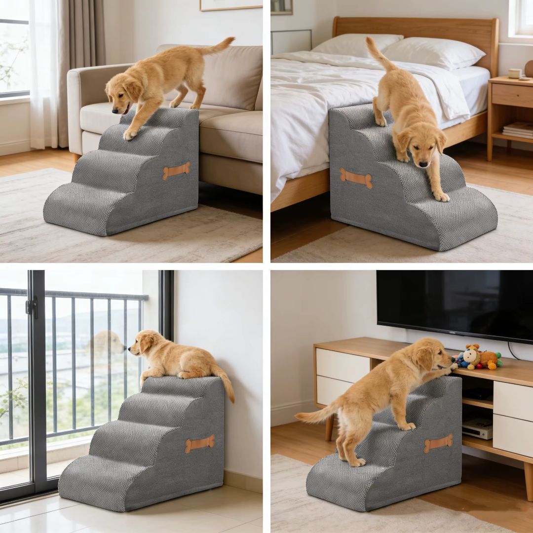 Escada Nuvem para Cachorros e Gatos | Mais Segurança e Conforto