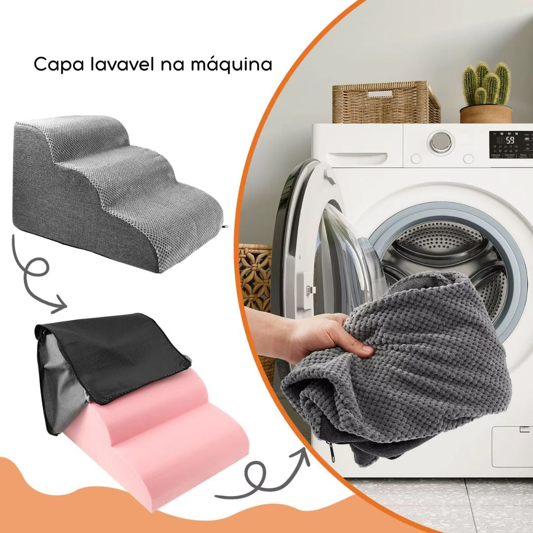 Escada Nuvem para Cachorros e Gatos | Mais Segurança e Conforto