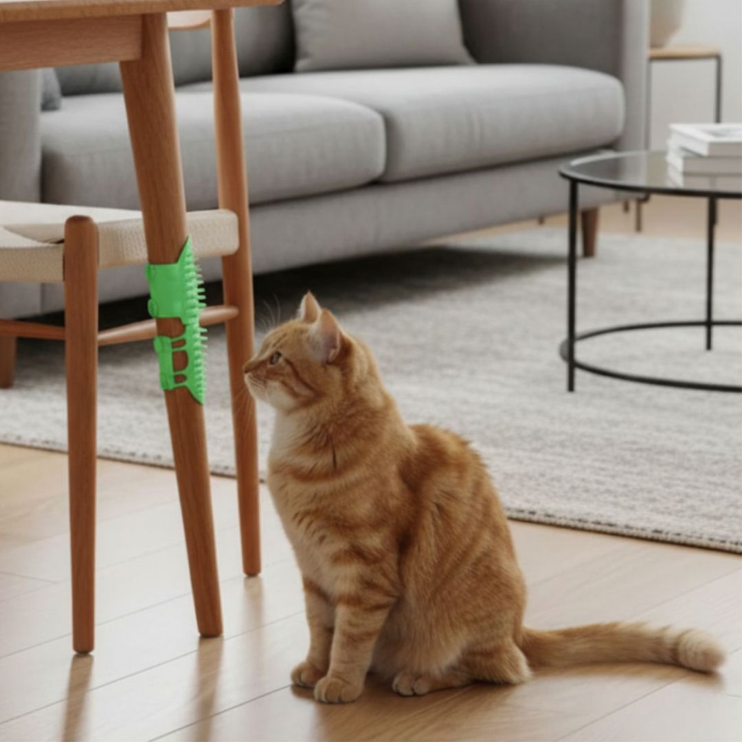 Escova Auto Massageadora para Gatos – Relaxamento com Instalação Fácil